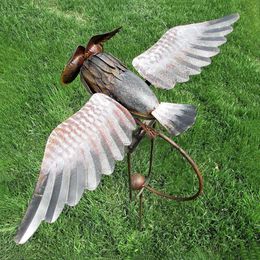 Garden Decorations Metal Owl Wind Spinner Outdoor 3D Metal Windmill Darden Decoration Whirligig Yard Wind Catchers Yard Ornaments Garden Decoration 231025