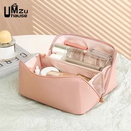 Cosmetic Bags Cases Bag Leather Large Case with Zipper Makeup Toiletries Brush Lipstick Pocket Big Storage Women Travel Portable Organisers 231025