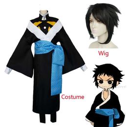 Cosplay Demon Slayer Kaigaku Costumes Coat Pants Full Set Kimono Heat Resistant Synthetic Wig Anime Clothes Cosplay Costume Wigs