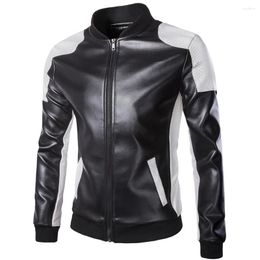 Men's Jackets Faux Leather Jacket Men Fashion Patchwork Motorcycle Europe And America Style Big Size 5XL PU