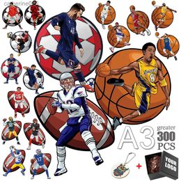 Puzzles Best-Selling Sports Stars Wooden Jigsaw Puzzles Exquisite Football Basketball Stars 3D Puzzle For Adults Kids Superb DIY DrawingL231025