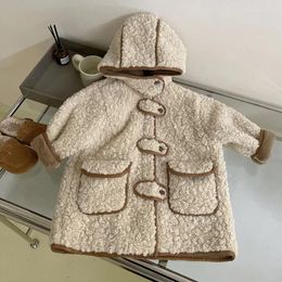 Jackets Baby Jakcet Kids Outerwear Winter Children Plush Thick Warm Wool Coat Hooded