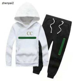 Luxury Autumn Tracksuits for kids Letter logo printing children's Clothing Winter Two piece set Hoodie and lace up pants