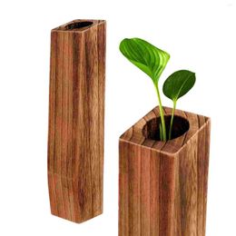 Vases Wooden Flower Pot Creative Holder Planter Decorative Pots Tabletop Decoration Hand