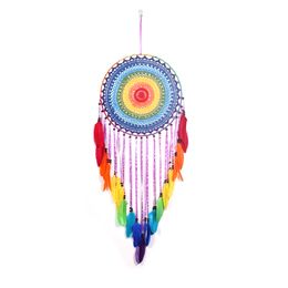 Rainbow Colour Dream Catcher 40cm Large Dreamcatchers Hanging Pendant for Wall Decoration Gifts 1222078