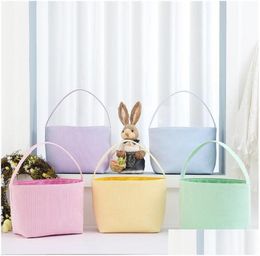 Other Festive Party Supplies Easter Candy Basket Seersucker Stripe Bucket Easters Eggs Storage Bag Mtipurpose Home Clothes Baskets4812910