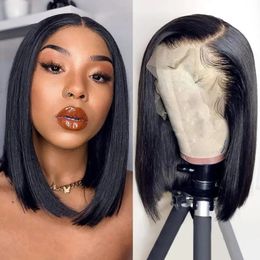 Lace Wigs Short Bob Wig Brazilian 13X4 Lace Front Human Hair Wigs for Black Women Bone Straight Human Hair Wig Pre Plucked 4X4 Closure Wig 231024