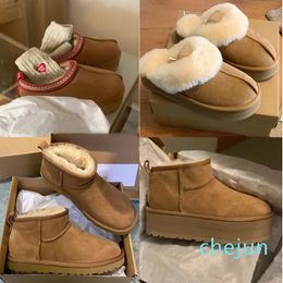 Ultra mini snow boots winter Australia platform classic ankle boots soft comfortable sheepskin chestnut sand mustard seed booties