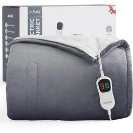 Electric Blanket JKMAX Heated Blanket Electric Throw - 50"x60" Electric Heating Blanket 10 Heat Setting 5 Levels Auto-Off Heated Throw 231024