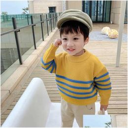 Pullover Vidmid Boys Sweater Girls Plover Clothes Baby Clothing Striped Long Sleev Cotton Sweaters Children P5415 Y1024 Drop Deliver Dhmbf