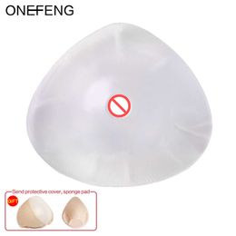 Catsuit Costumes ONEFENG Triangular Shape 150-1000g/pc Silicone Form Woman Fake Boob Artificial Breast Prosthesis Tits for Mastectomy