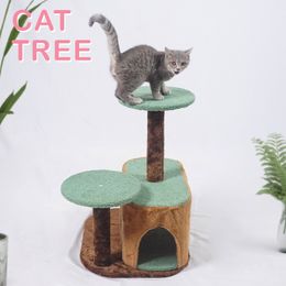 66cm 25.98" Cat Scratching Post Cat Tree Climbing Pets Toy Wooden Cute Flower Sisal Posts Scratcher