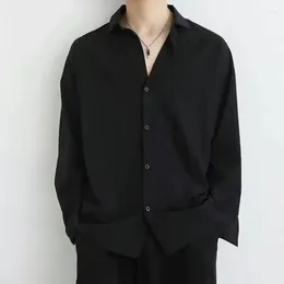Men's Casual Shirts Autumn And Winter Non-ironing Ice Silk Long-sleeved Shirt Japanese Korean Style Thin Fashion