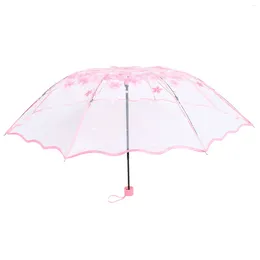 Umbrellas Transparent Folding Umbrella Travel Clear Outdoor Sunny Day Raining Foldable Dome Woman