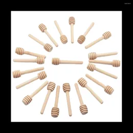 Spoons 25Pcs Long Handle Wood Honey Mixing Sticks Dipper Extractor For Jar Coffee Milk Tea Supplies Kitchen Tool