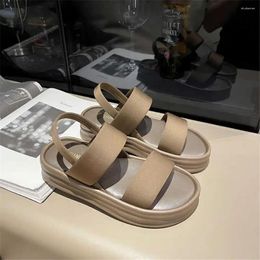 Slippers Flat Sole Round Tip Woman's On The Sea Spring Summer Sneakers Shoes Blue Sandals Sports Obuv Trend Technology