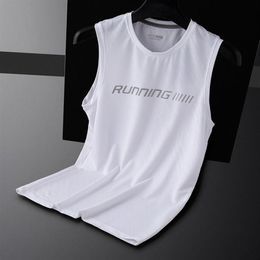 Men T-Shirt Sleeveless Shirts Running Gym Training Fitness Compress Muscles Men's Vest Basketball Tank Top Outdoor 22222I