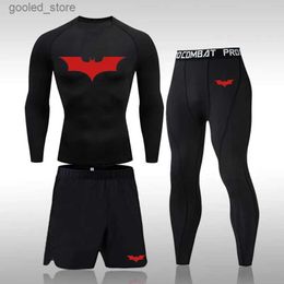 Men's Tracksuits Sportswear Quick Dry Rashgard Sport Shirt Men Compression Pants Gym Running Shirt Men Fitness Leggings Clothes Tight Suit Q231025