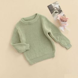 Pullover Infant Solid Color Sweater Kids Autumn Winter Casual Long Sleeve Round Neck Knit Plover Y1024 Drop Delivery Baby Maternity Dhvpx