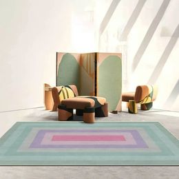 Carpet Modern simple girly pink yellow green blue gradient Colour frame living room bedroom bedside carpet floor mat customization 231024