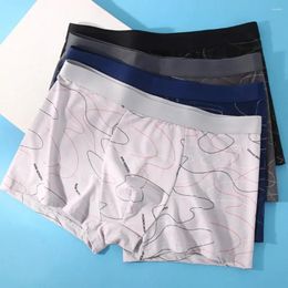 Underpants Men Underwear Breathable Boxer Comfortable Size Shorts Large Panties Men's Printed Boxers Solids Convex Line