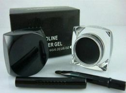 NEW FLUIDLINE EYELINER GEL Black 55g With Brush Beautiful Eye Makeup 6pcs 5787232