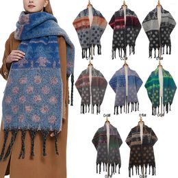 Scarves Ladies' Jacquard Polka Dot Thickened Scarf Loop Yarn Thick Tassel Christmas Silk Fashion Head