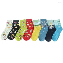 Women Socks Fashion Harajuku Cotton Spring Summer Art Korean Style Colourful Quality Casual Cute For Ladies Gifts