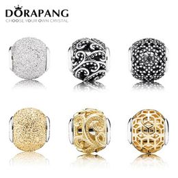 DORAPANG Genuine 925 Sterling Silver Hollowed out pattern Charm bead Fit collocation DIY Bracele & bangle Jewellery Whole281g