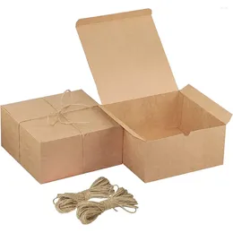 Gift Wrap 12PCS Boxes 8x8x4" Brown Paper With Lids For Gifts Crafting Cupcake Easy Assemble Bridesmaids