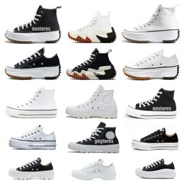 Designer sapatos de lona homens mulheres plataforma de fundo grosso sapatos casuais primavera e outono convertitys clássico preto e branco alto top baixo top tênis confortáveis