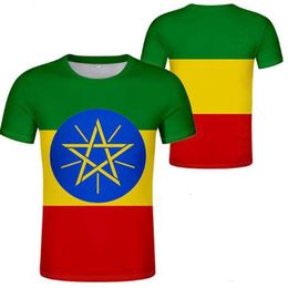 ETHIOPIA t shirt diy custom made name number eth t-shirt nation flag et logo ethiopian amharic college print po clothing272V