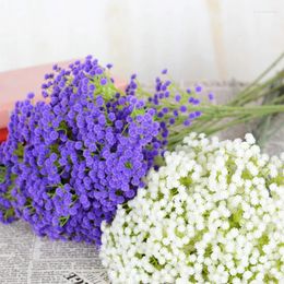 Decorative Flowers 1Pic 160Head Rustic Artificial White Gypsophila Fake Bouquet Plastic For Bride Wedding Home DIY Decorations Mantianxing