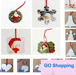 Classic Sublimation Blank Mdf Round Square Snow Christmas Ornaments Decorations Hot Transfer Printing DIY Blank Consumable Xmas Gifts New