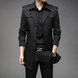 Men s Trench Coats Spring Men Fashion England Style Long Mens Casual Outerwear Jackets Windbreaker Brand Clothing 231025