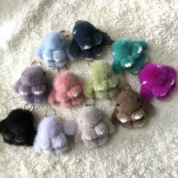 Keychains Magicfur - 2023 8cm Mini Real Cute Doll Keyring Handbag Purse Car Key Ring Phone Keychain Pendant