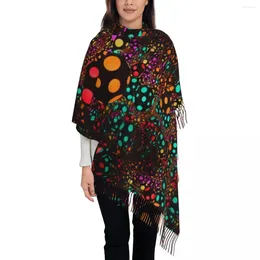 Scarves Yayoi Kusama Dots Scarf Women Winter Fall Pashmina Shawls And Wrap Light Ball Colourful Mystery Long Large Shawl For Ladies