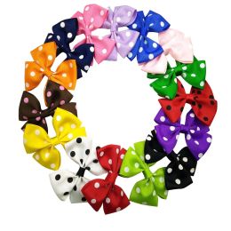 3 5 Ribbon Polka Dot Pinwheel Baby children clip hair Bows hairbow headwear 30pcs289g ZZ