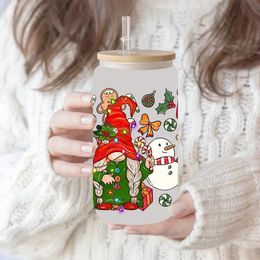 US CA Stock 160Z Sublimation Glass Becher können klare gefrostete Tumbler 50pcs/Fall DIY -Druck für Weihnachtsgeschenke 0304 geformt werden 0304