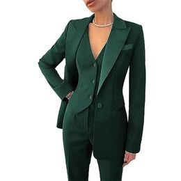 Womens Two Piece Pants Trendy Ladies Double Breasted Business V Neck Sexy Blazers Suit Set Party Daily Wear Suits 3 for Women 231024