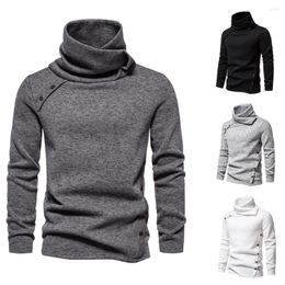 Men's Sweaters Men Sweater Solid Pullovers Pile Up Collar Spring And Autumn Wear Thin Fashion Undershirt Size Good Stretchability