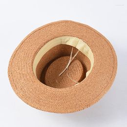 Wide Brim Hats Sunhats Women 2023 Spring And Summer Ladies Hand-woven Straw Hat European American Flat Top HatWide Wend22