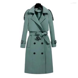 Women's Jackets Women's Women Coat Belted Turn-down Elegant Dual Pocket Long Sleeves Thick Warm Office Female Jacket Chaquetas Para