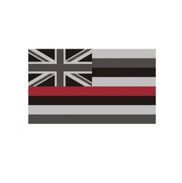 Hawaii State Flag Thin Red Line Flag 3x5 FT Firefighter Banner 90x150cm Festival Gift 100D Polyester Indoor Outdoor Printed Flag8096396