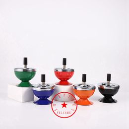 Latest Smoking Colourful Hemisphere Style Ashtray Desktop Tobacco Cigarette Tips Support Portable Press Cover Container Cigar Holder Bracket Ashtrays