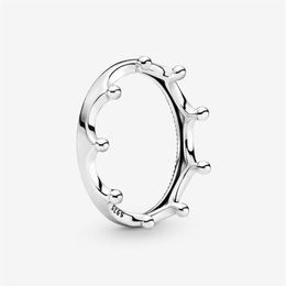 New Brand 100% Band Ring 925 Sterling Silver Polished Crown Ring For Women Wedding Rings Fashion Jewelry232A