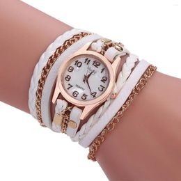 Wristwatches Wish Women's Bracelet Quartz Watch. Watch With Three Circles Of Woven Bracelet.