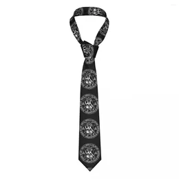 Bow Ties Satanic Crosses With Hail Satan Necktie 8 Cm Lucifer Devil Witchcraft Neck Tie For Men Daily Wear Cravat Office