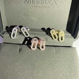 Stud French Classic Original Jewelry Collection Messica Women's Diamond Earrings S925 UFO Ear Cap Holiday Gift YQ231026