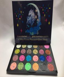 A Quality Glow In The Dark UNI Glitter Eyeshadow Palette 24 Ultra Creamy Pigmented Glitter Shades Sparkling Shining Makeup Palet3630627